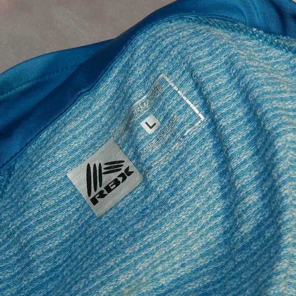 RBX Womens Light Blue Mid Zip Long Sleeve Athletic Workout Shirt Size L - Picture 11 of 11